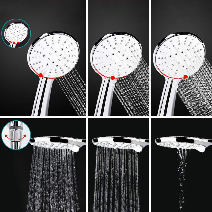Modern Dual Shower Head Square High Arc Shower Head in Silver