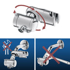 Contemporary Shower Combination Adjustable Shower Head Chrome Ceiling Mounted Round Shower Head