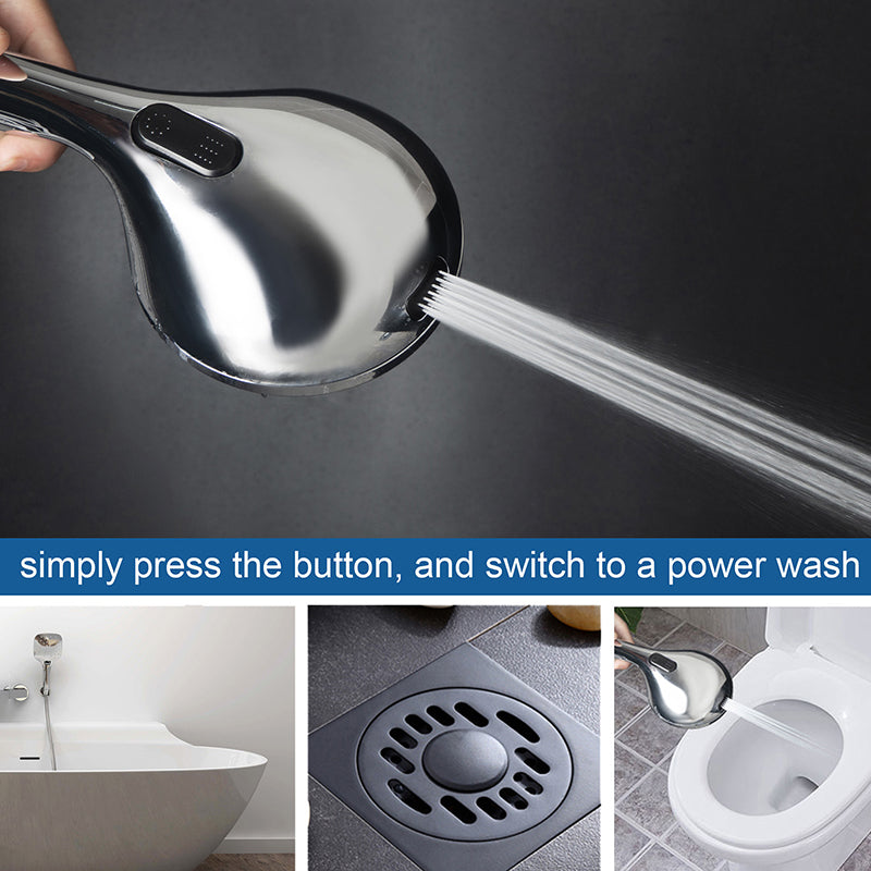 Contemporary Shower Combination Adjustable Shower Head Chrome Ceiling Mounted Round Shower Head