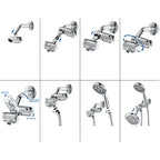 Contemporary Shower Combination Adjustable Shower Head Chrome Ceiling Mounted Round Shower Head