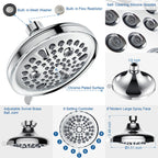 Contemporary Shower Combination Adjustable Shower Head Chrome Ceiling Mounted Round Shower Head