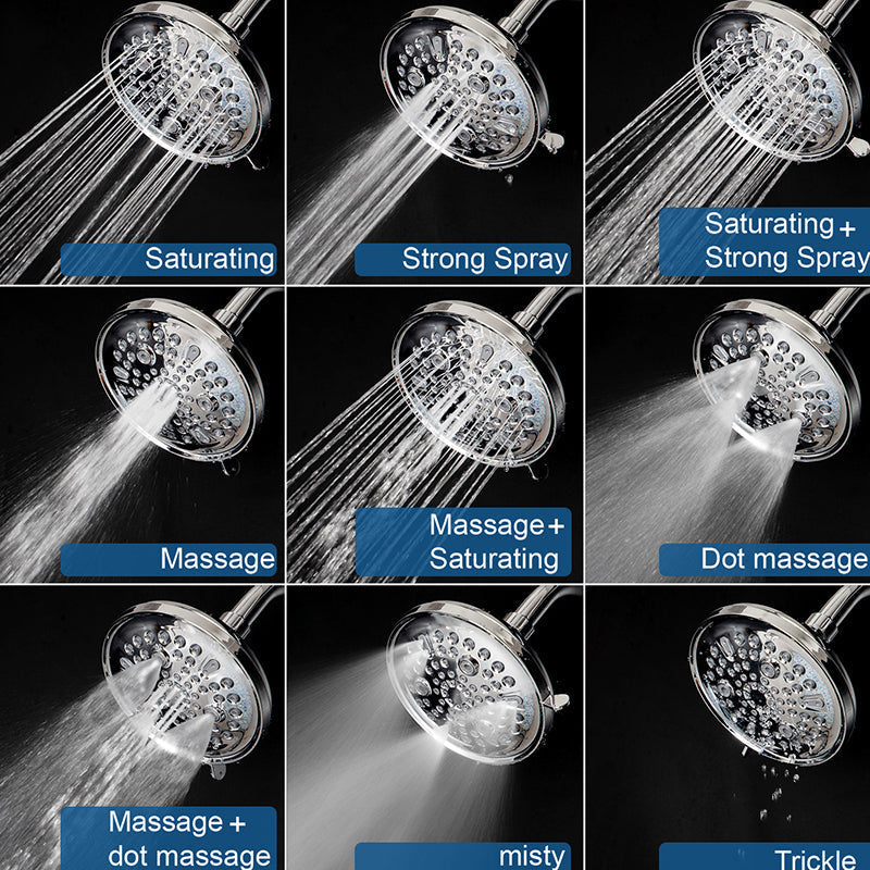 Contemporary Shower Combination Adjustable Shower Head Chrome Ceiling Mounted Round Shower Head
