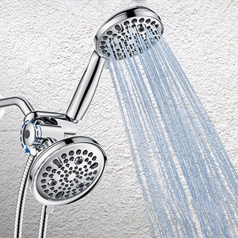 Contemporary Shower Combination Adjustable Shower Head Chrome Ceiling Mounted Round Shower Head