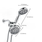 Contemporary Shower Combination Adjustable Shower Head Chrome Ceiling Mounted Round Shower Head