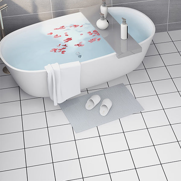 Modern Vinyl Planks Peel and Stick Grid Print PVC Flooring for the Bathroom