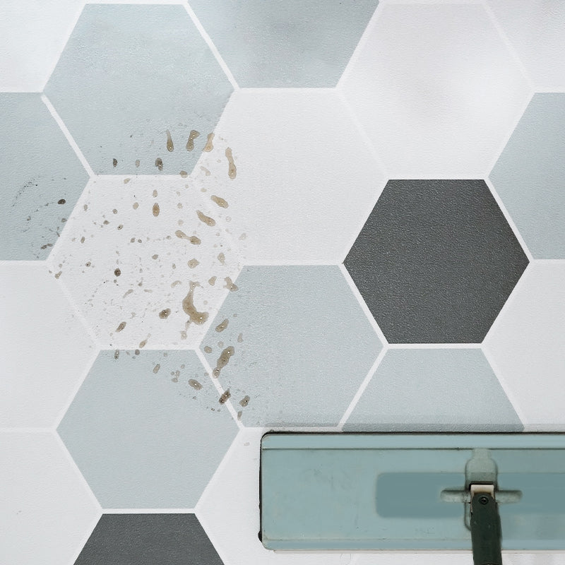 Modern Vinyl Planks Peel and Stick Grid Print PVC Flooring for the Bathroom