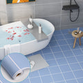 Modern Vinyl Planks Peel and Stick Grid Print PVC Flooring for the Bathroom