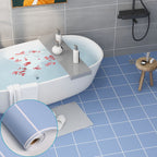 Modern Vinyl Planks Peel and Stick Grid Print PVC Flooring for the Bathroom