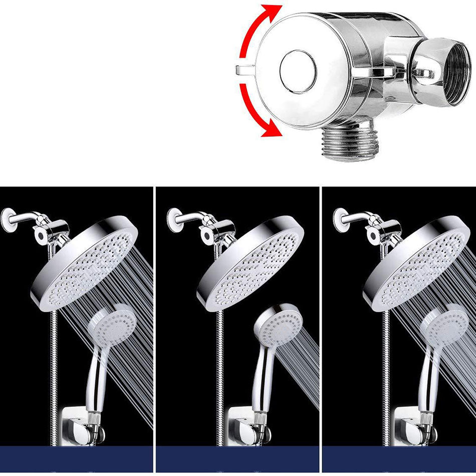 Modern Standard Shower Set Double Round Metal Adjustable Spray Pattern Shower Head