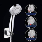 Modern Standard Shower Set Double Round Metal Adjustable Spray Pattern Shower Head