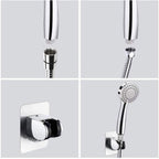 Modern Standard Shower Set Double Round Metal Adjustable Spray Pattern Shower Head