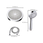 Modern Standard Shower Set Double Round Metal Adjustable Spray Pattern Shower Head