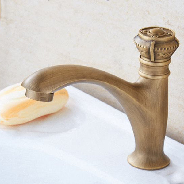 Brass farmhouse sink faucet single-hole faucet knob handle bathroom faucet