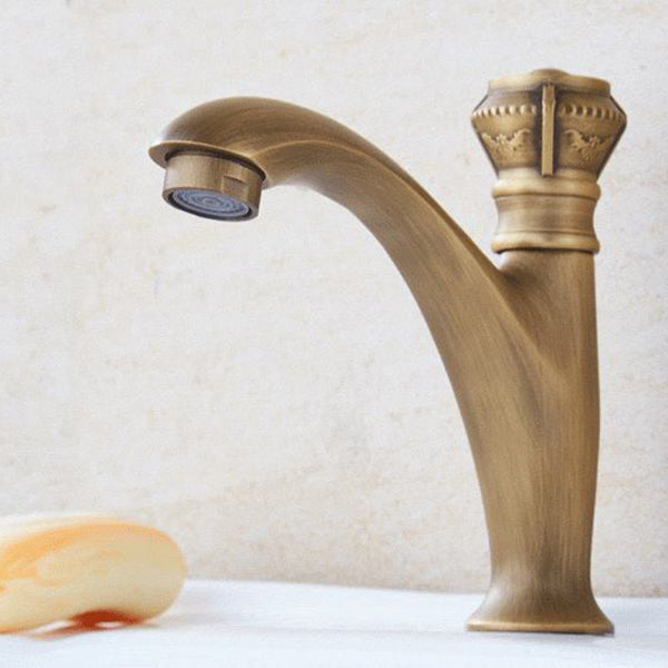 Brass farmhouse sink faucet single-hole faucet knob handle bathroom faucet