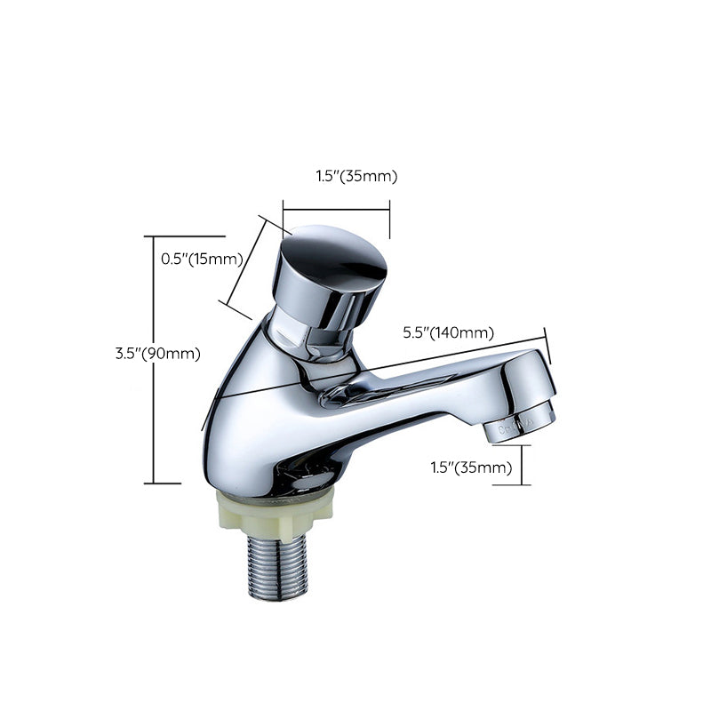 Modern sink faucet with brass knob handle, low arc, washbasin faucet