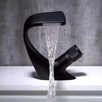 Button Handle Faucet Contemporary Style Faucet with Waterfall Spout