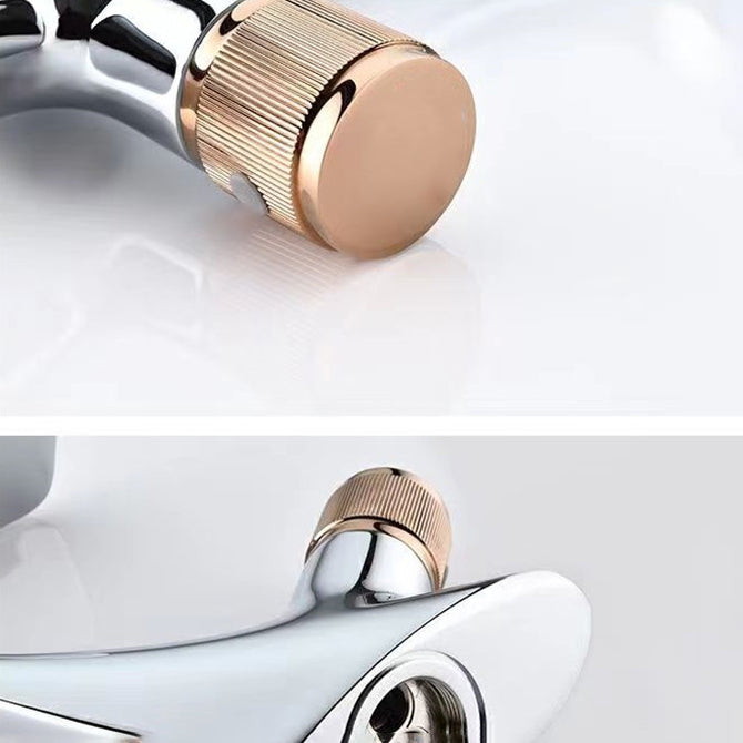 Button Handle Faucet Contemporary Style Faucet with Waterfall Spout