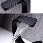 Button Handle Faucet Contemporary Style Faucet with Waterfall Spout