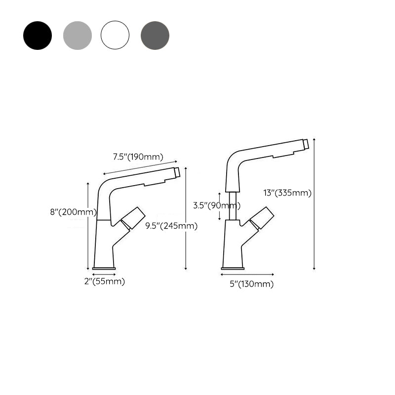 Single-Lever Faucet Contemporary Style Basin Faucet for Bathroom