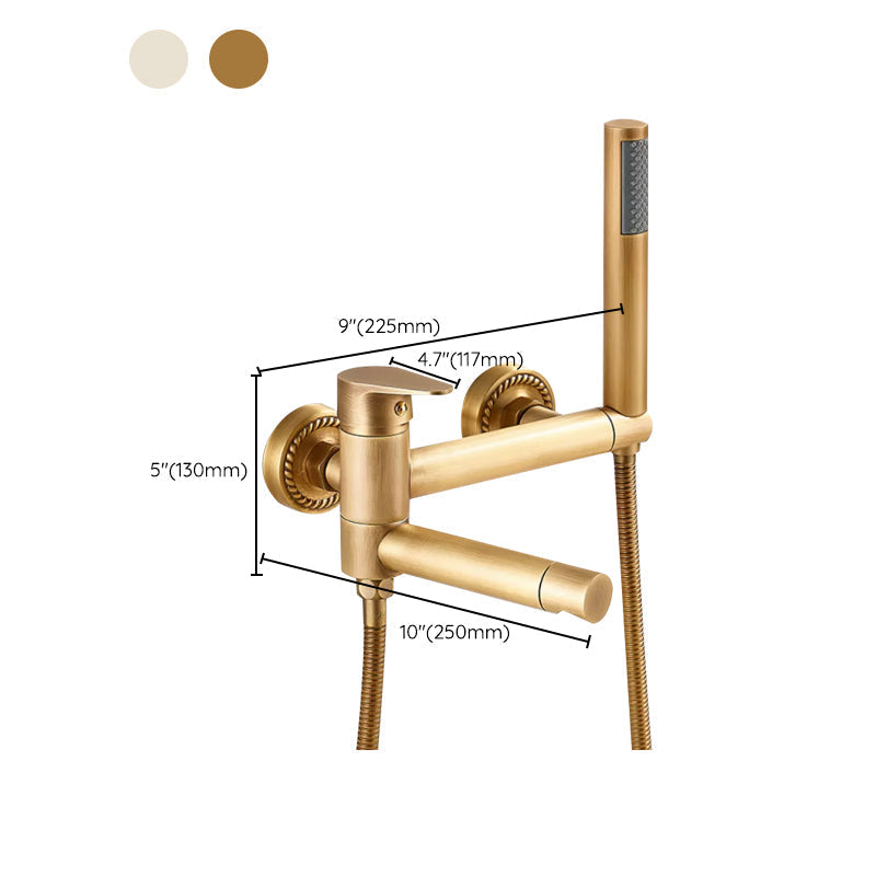 Wall-mounted metal bathtub faucet low arch single lever bathtub faucet trim