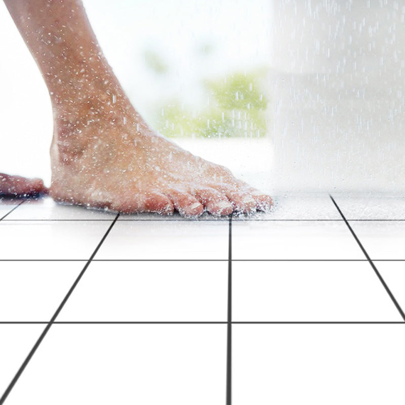 Modern Vinyl Floor Planks Peel & Stick Grid Print PVC Flooring
