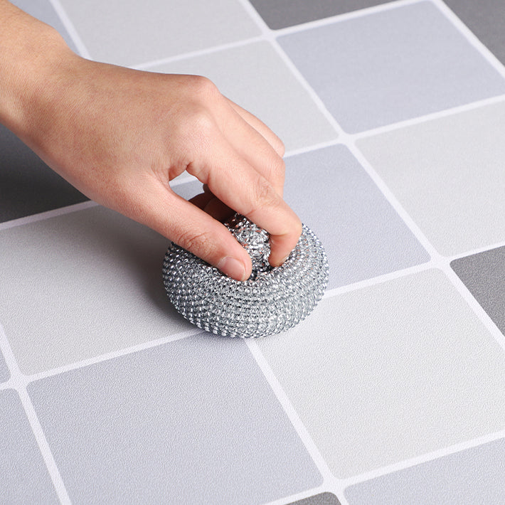Modern Vinyl Floor Planks Peel & Stick Grid Print PVC Flooring