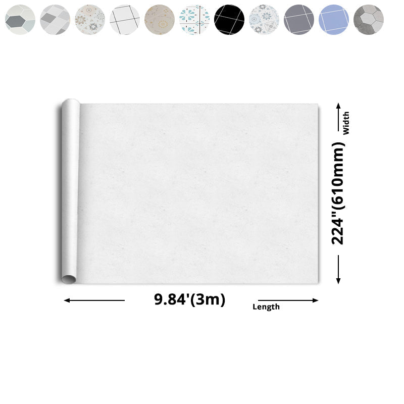 Modern Vinyl Floor Planks Peel & Stick Grid Print PVC Flooring