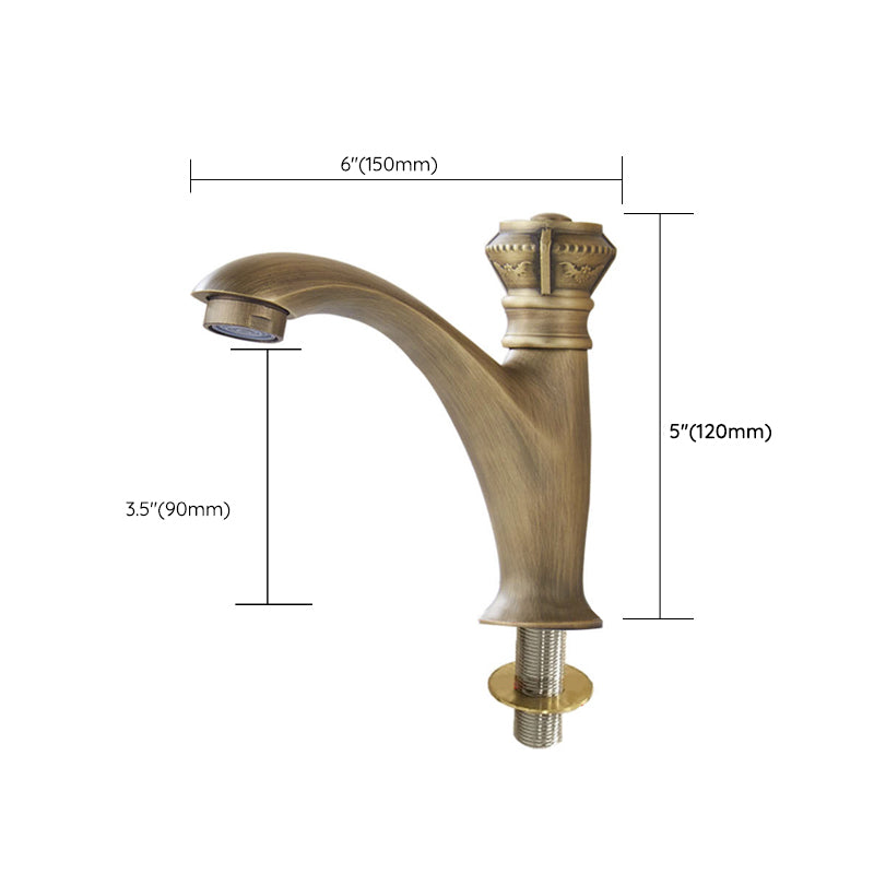 Brass farmhouse sink faucet single-hole faucet knob handle bathroom faucet