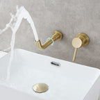 Single Hole Wall Mounted Bath Faucet Swivel Spout Basin Faucet