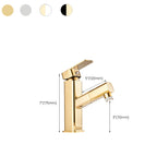 Luxury Extendable Basin Faucet Cubic Low Arc Vanity Faucet