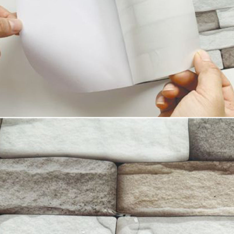 PVC Peel & Stick Tile Kitchen waterproof splash guard Peel and Stick Wall Tile Set of 18