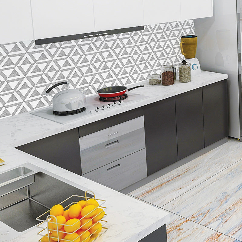 PVC Peel & Stick Tile Kitchen waterproof splash guard Peel and Stick Wall Tile Set of 18