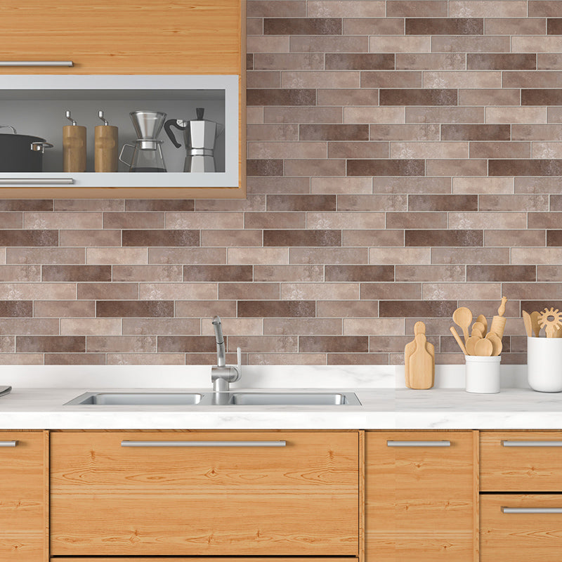 PVC Peel & Stick Tile Kitchen waterproof splash guard Peel and Stick Wall Tile Set of 18