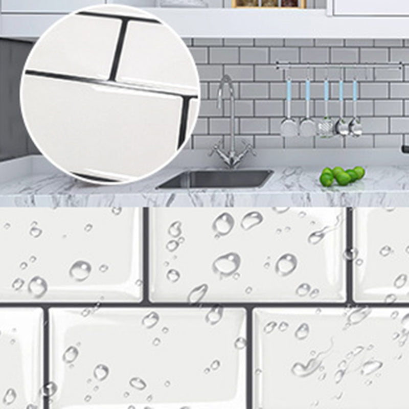 Polygon Metal Peel and Stick Back Wall Tile PVC Peel and Stick Tile for the Kitchen