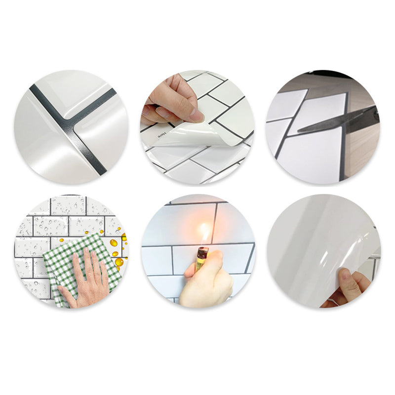 Polygon Metal Peel and Stick Back Wall Tile PVC Peel and Stick Tile for the Kitchen