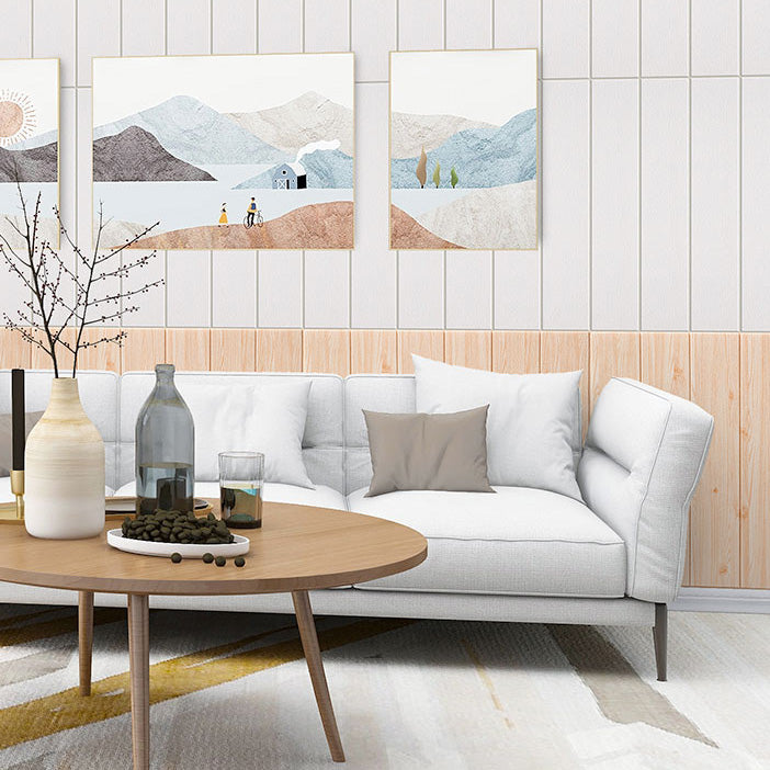 Modern Tin Back Wall Panel 3D Print Wood Grain Design