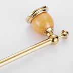 Contemporary brushed brass bathroom accessories as a single piece or as a set