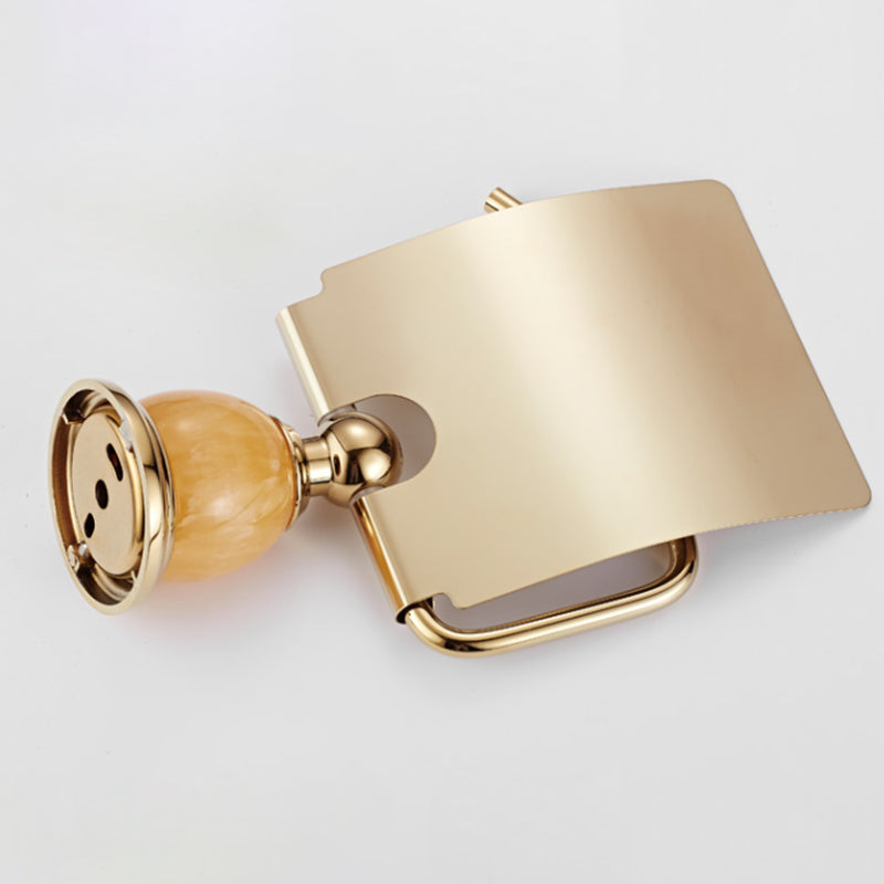 Contemporary brushed brass bathroom accessories as a single piece or as a set