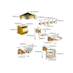 Contemporary brushed brass bathroom accessories as a single piece or as a set