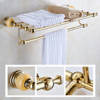 Modern bathroom accessories as a single piece or as a set in gold