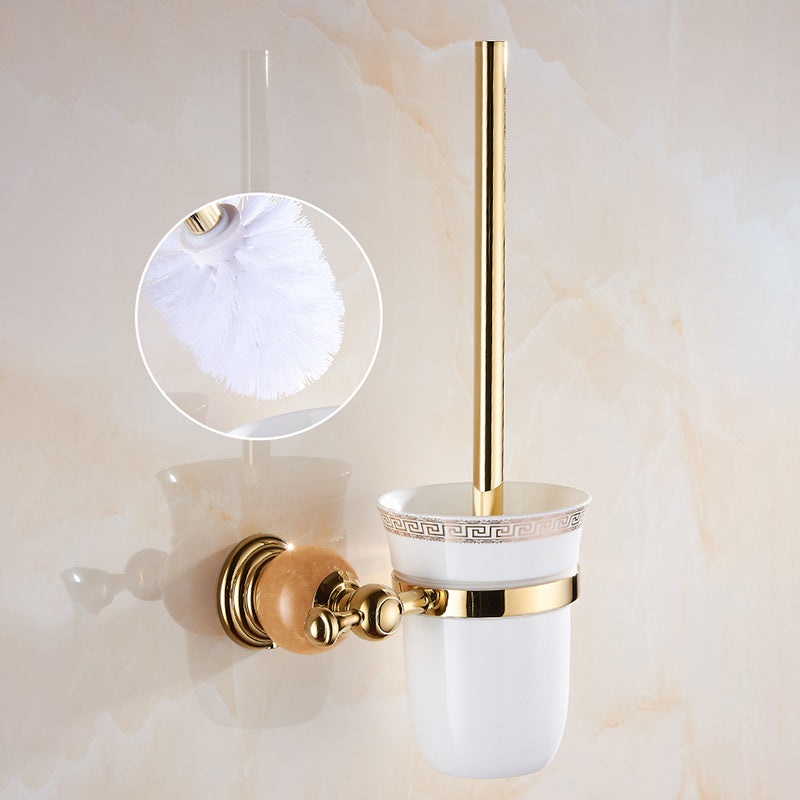 Modern bathroom accessories as a single piece or as a set in gold