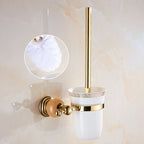 Modern bathroom accessories as a single piece or as a set in gold
