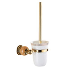 Modern bathroom accessories as a single piece or as a set in gold