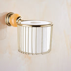 Modern bathroom accessories as a single piece or as a set in gold