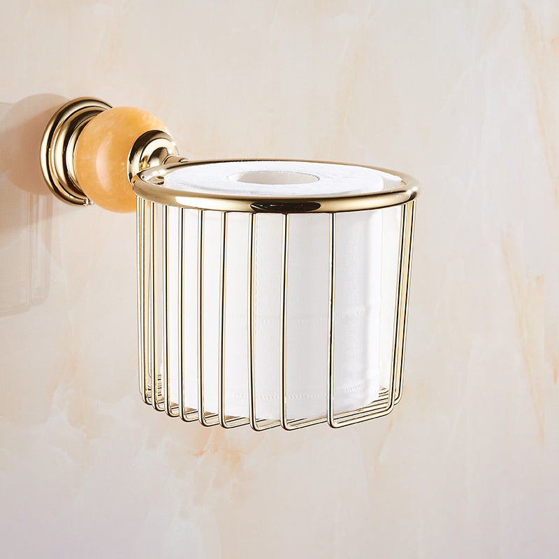 Modern bathroom accessories as a single piece or as a set in gold