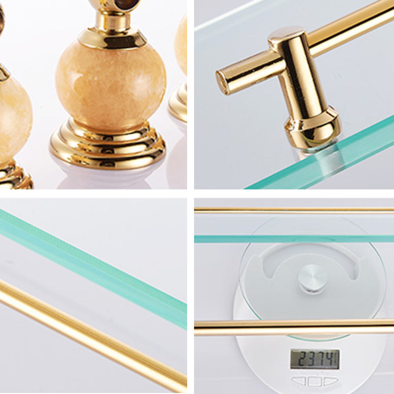 Modern bathroom accessories as a single piece or as a set in gold