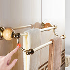 Modern bathroom accessories as a single piece or as a set in gold