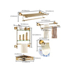 Modern bathroom accessories as a single piece or as a set in gold