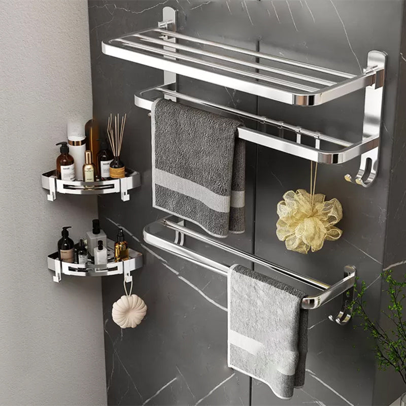 Contemporary Chrome Bathroom Hardware Set Polished Chrome Bathroom Set Made of Stainless Steel