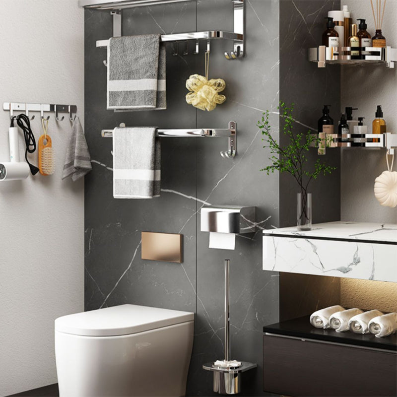 Contemporary Chrome Bathroom Hardware Set Polished Chrome Bathroom Set Made of Stainless Steel